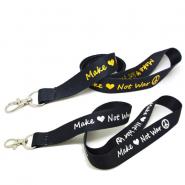 Glittering Silver Gold Laser Logo Foil Stamping Lanyard