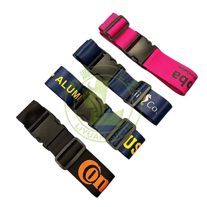 Personalized Adjustable Elastic Nylon Travel Luggage Strap for Suitcase Logo Tsa Lock Buckle Luggage Belt Strap