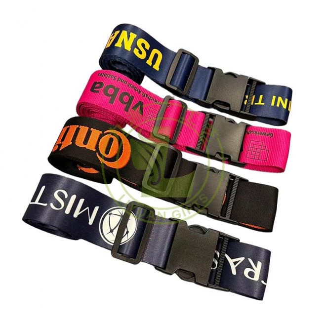 Personalized Adjustable Elastic Nylon Travel Luggage Strap for Suitcase Logo Tsa Lock Buckle Luggage Belt Strap