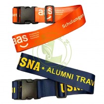 Custom Silk Printing Logo Adjustable Eco-friendly 5*180cm Polyester Travel Case TSA Lock Buckle Suitcase Belt Luggage Strap