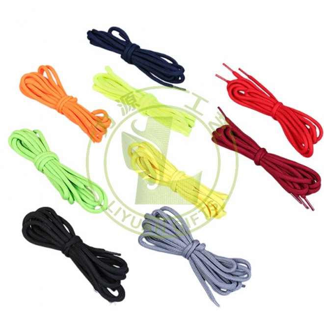 Custom Wholesale 4mm 9mm Two Color Single Side Fluorescent Cotton Printing Thick Oval Shoe Lace Oval Shoelaces for Sneakers