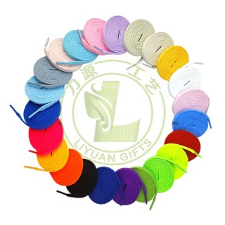 Polyester Plain Weave White Shoes Shoelace Color Flat Sneaker