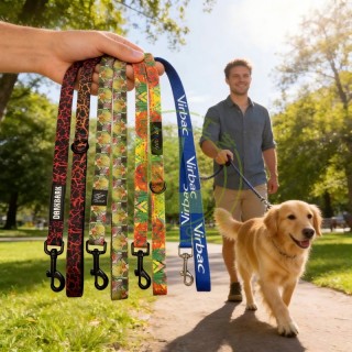 Manufacturer Custom Logo Polyester Dog Collar and Leash Set Luxury Pet Collars Leashes Custom Pet Dog Leashes