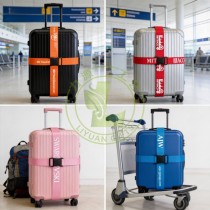 Custom Personalized Heat Transfer Printing Polyester Binding Belt Suitcase Strap with Nylon Buckle Lock Tag for Luggage Lugging Woven Nylon Luggage Belt