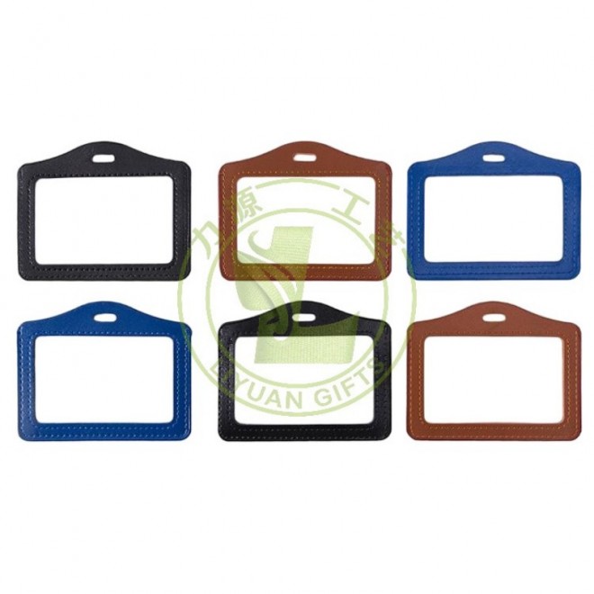 Dual-Sided Transparent PU Leather Credit Card Holder Bus IC Access Control Work Card Factory Sale for Promotional Business Gifts