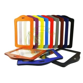 Dual-Sided Transparent PU Leather Credit Card Holder Bus IC Access Control Work Card Factory Sale for Promotional Business Gifts