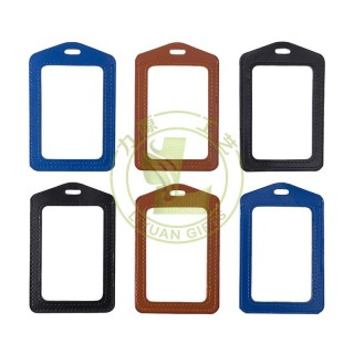 Dual-Sided Transparent PU Leather Credit Card Holder Bus IC Access Control Work Card Factory Sale for Promotional Business Gifts