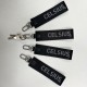 OEM LuLu Style Logo Custom Jacquard Keychain Thick Nylon Short Wrist Lanyard Anti-lost Keychain Not Easy to Break Not Rusting