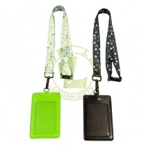 Custom Logo Polyester Lanyards with Card Holders Support ID Card & Badge Holder