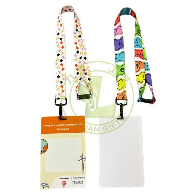 Custom Logo Polyester Lanyards with Card Holders Support ID Card & Badge Holder