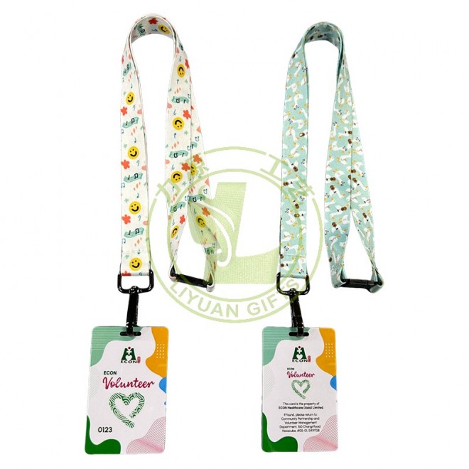 Custom Logo Polyester Lanyards with Card Holders Support ID Card & Badge Holder