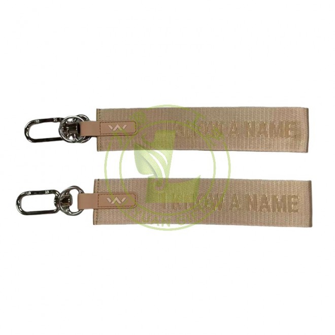 Wholesale Custom Cross-Border for Lulu-Style Key Lanyard Multi-Functional PU Leather Keychain Pendant Printed Logo Thermal
