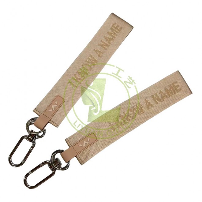Wholesale Custom Cross-Border for Lulu-Style Key Lanyard Multi-Functional PU Leather Keychain Pendant Printed Logo Thermal