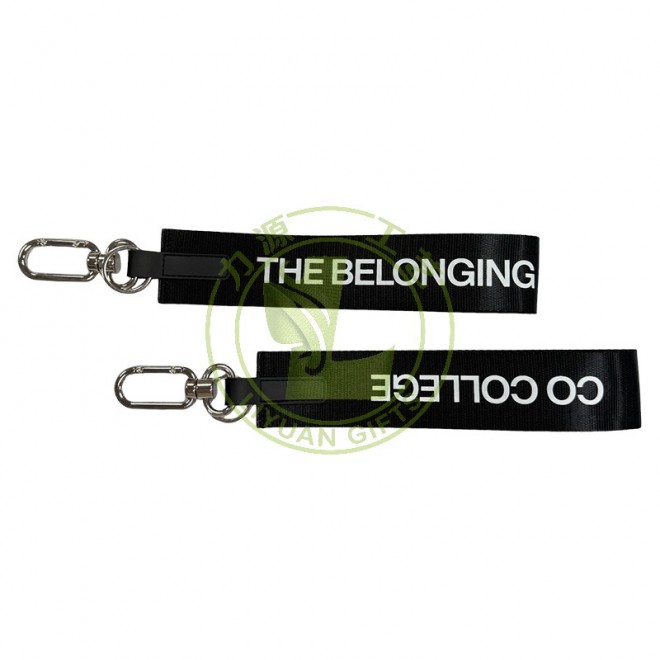 High Quality Multi-color Brand Customized Outdoor Short Lanyard Carabiner Car Keychain