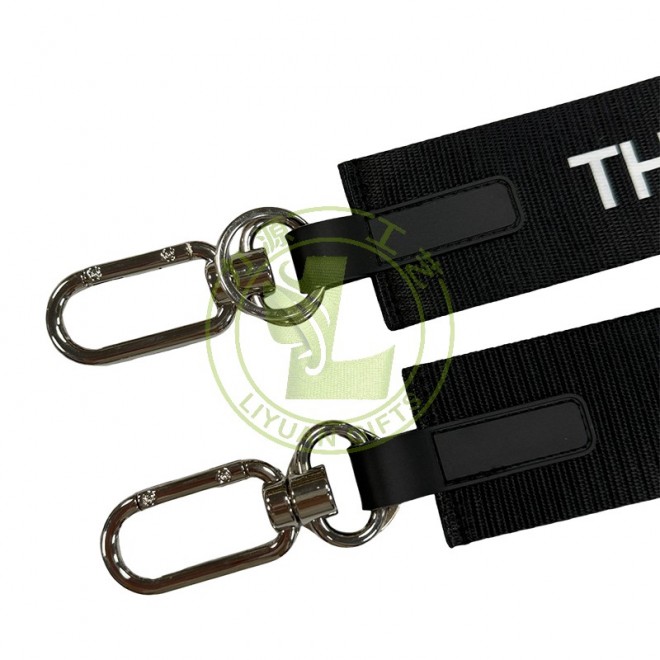 High Quality Multi-color Brand Customized Outdoor Short Lanyard Carabiner Car Keychain