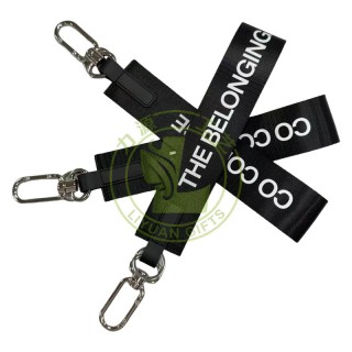 High Quality Multi-color Brand Customized Outdoor Short Lanyard Carabiner Car Keychain