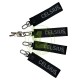 OEM LuLu Style Logo Custom Jacquard Keychain Thick Nylon Short Wrist Lanyard Anti-lost Keychain Not Easy to Break Not Rusting