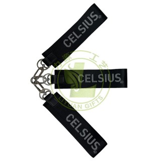 OEM LuLu Style Logo Custom Jacquard Keychain Thick Nylon Short Wrist Lanyard Anti-lost Keychain Not Easy to Break Not Rusting