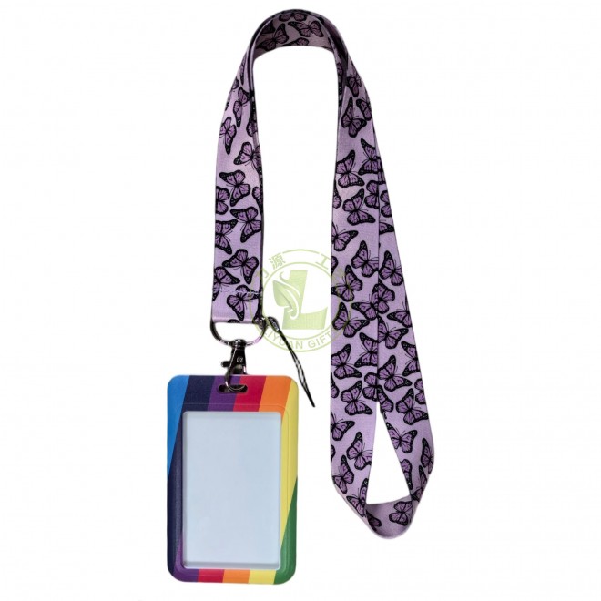 Factory Custom ID Case Name Badge Plastic Card Holder Polyester Lanyards with logo Custom