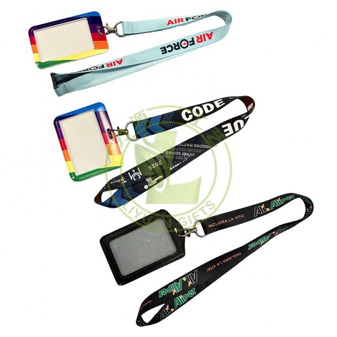 Factory Custom ID Case Name Badge Plastic Card Holder Polyester Lanyards with logo Custom