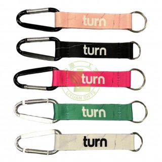 Wholesale High Quality Carabiner Keyring 3D Silk Printed Wrist Strap Custom Short Lanyard Keychain