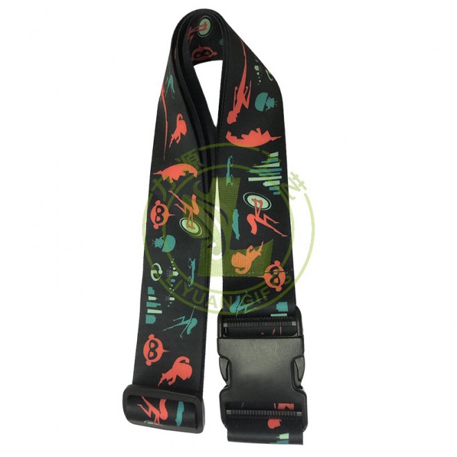 Custom Logo Classic Airport Travel Belt High Quality Stylish Nylon Adjustable Anti-Slip Luggage Strap for Suitcase