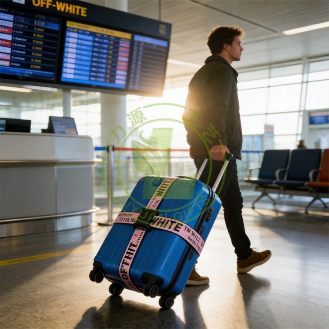 OEM Colorful Eco-Friendly High Quality Adjustable Polyester Webbing Luggage Strap Hook Loop Tape Suitcase Fastening Customized