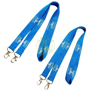 Eco-friendly Breakaway Polyester Keychain Nylon Lanyard Sublimation Printed Satin Neck Woven ID Card Badge Holder Hook Accessory
