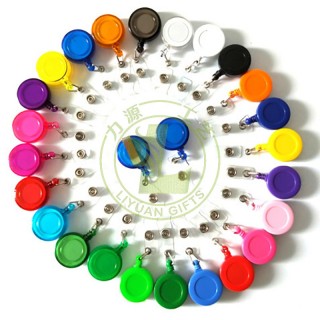 Id Card Badge Holder Reels With Clip Name Reel Round Office School Supplies Retractable Lanyard Badge Holder
