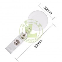 ABS Plastic Round Office Supplies Medical Name ID Card Retractable Badge Reels Holder With Clips