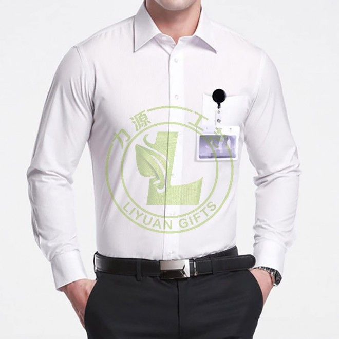 ABS Plastic Round Office Supplies Medical Name ID Card Retractable Badge Reels Holder With Clips