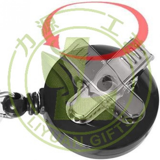 Round Retractable Badge Reel With Clip For ID Card Holder Office School Supplies Eco Friendly ABS Plastic 3cm