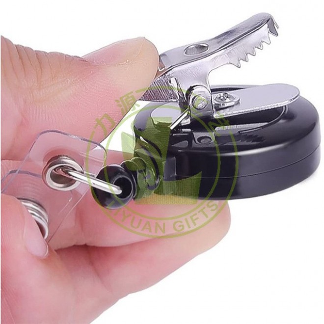 Round Retractable Badge Reel With Clip For ID Card Holder Office School Supplies Eco Friendly ABS Plastic 3cm