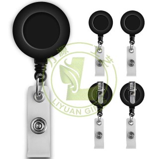 Round Retractable Badge Reel With Clip For ID Card Holder Office School Supplies Eco Friendly ABS Plastic 3cm