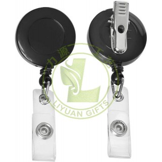 Round Retractable Badge Reel With Clip For ID Card Holder Office School Supplies Eco Friendly ABS Plastic 3cm