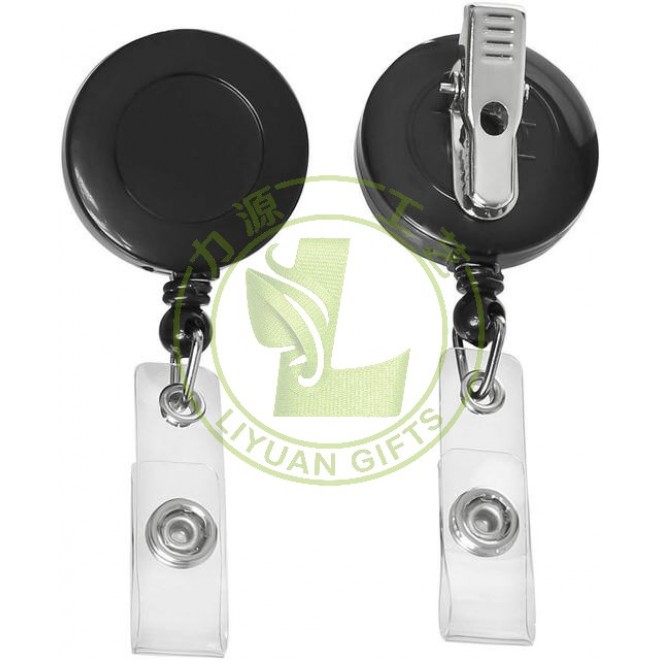 Round Retractable Badge Reel With Clip For ID Card Holder Office School Supplies Eco Friendly ABS Plastic 3cm