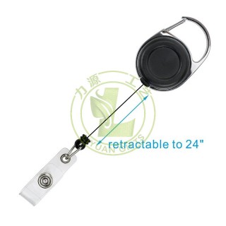 Durable Yoyo Id Card Badge Holder Keychain Carabiner Retractable Badge Reel With Belt Clip