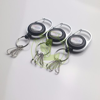 Durable Yoyo Id Card Badge Holder Keychain Carabiner Retractable Badge Reel With Belt Clip