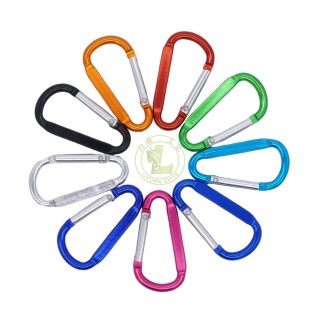 Wholesale 6cm 2.3inch Flat D-Ring Custom Engraved Aluminum Large Capacity Lightweight Keychain Hook Carabiner Outdoor Hiking