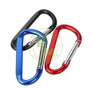 Wholesale 6cm 2.3inch Flat D-Ring Custom Engraved Aluminum Large Capacity Lightweight Keychain Hook Carabiner Outdoor Hiking