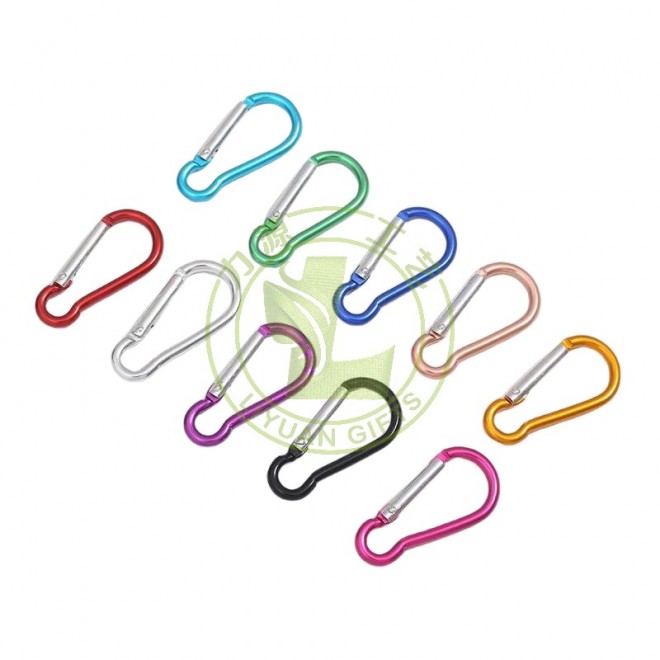 Factory Supply Durable 6 cm Gourd Shaped Aluminum Carabiner Keychain Snap Hook Zinc Alloy Anodized Industrial Use Various Colors