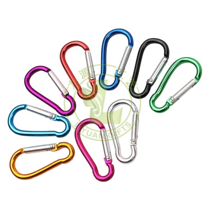 Factory Supply Durable 6 cm Gourd Shaped Aluminum Carabiner Keychain Snap Hook Zinc Alloy Anodized Industrial Use Various Colors