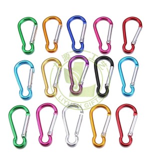Factory Supply Durable 6 cm Gourd Shaped Aluminum Carabiner Keychain Snap Hook Zinc Alloy Anodized Industrial Use Various Colors