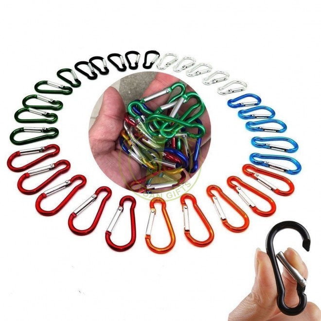 Factory Supply Durable 6 cm Gourd Shaped Aluminum Carabiner Keychain Snap Hook Zinc Alloy Anodized Industrial Use Various Colors