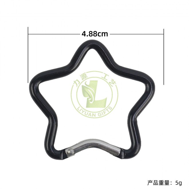 Camping Outdoor Backpack Colorful Star Shape Carabiner Aluminum Snap Quick Link Locking Karabiner Hanger Hook Buckle