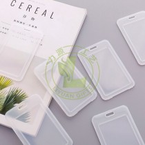 Hot Sale PVC Clear Plastic ID Card Holder Simple Style Name Badge Card Purse for Business Student or Worker