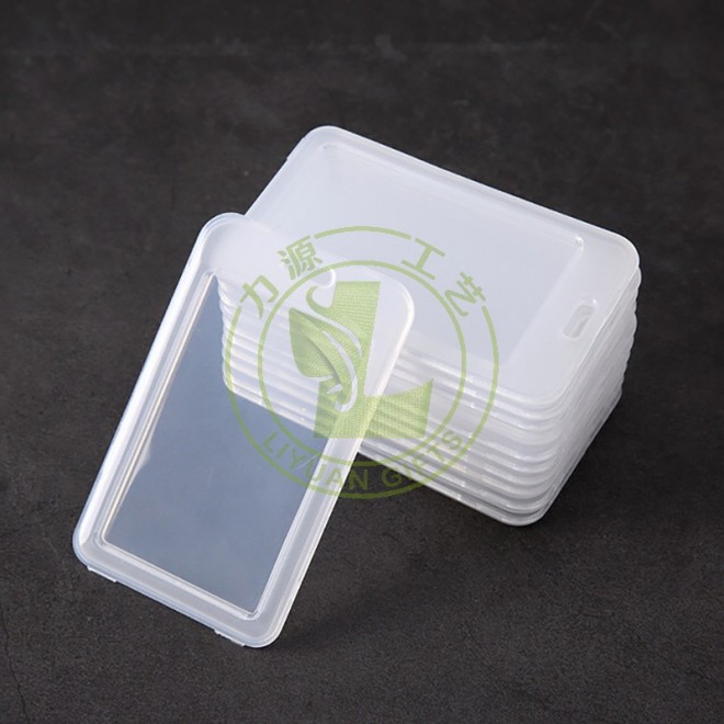 Hot Sale PVC Clear Plastic ID Card Holder Simple Style Name Badge Card Purse for Business Student or Worker