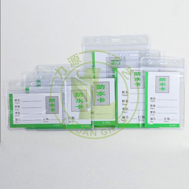 Hot Selling Vertical Transparent Sealed Waterproof ID Card Work Badge PVC Card Sleeve Lanyard With ID Card Badge Holder