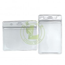 Hot Selling Vertical Transparent Sealed Waterproof ID Card Work Badge PVC Card Sleeve Lanyard With ID Card Badge Holder
