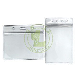 Hot Selling Vertical Transparent Sealed Waterproof ID Card Work Badge PVC Card Sleeve Lanyard With ID Card Badge Holder